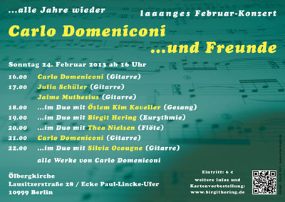 ...alle Jahre wieder 2013, langes Februar-Konzert mit Carlo Domeniconi und Freunde